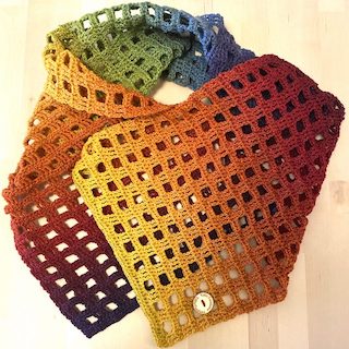 Rainbow grid Scarf
