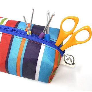 Tentastic Striped Zippered pouch